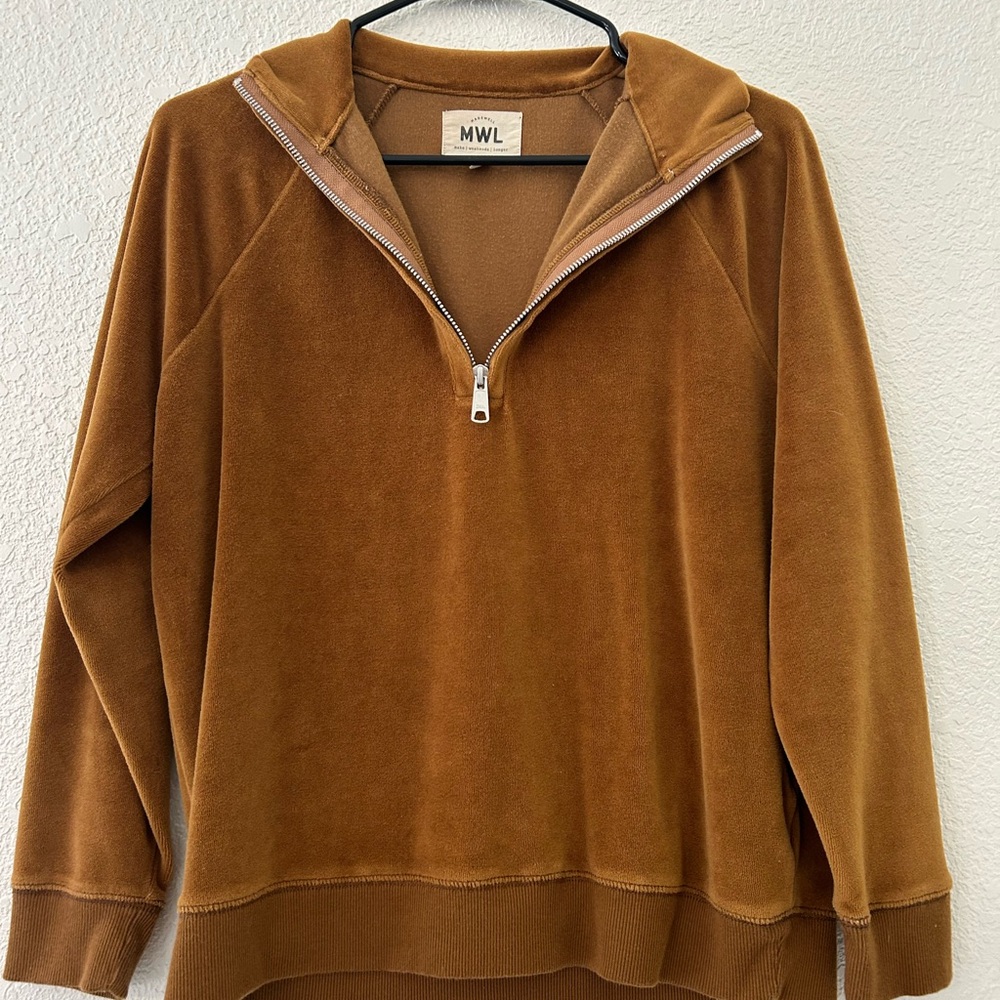 Madewell Women’s Brown Retro Zip-Up Sweater